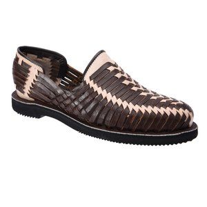 Men's Handmade Quality Leather Mexican Slip-On Huarache Closed-Toe Sandals 1421